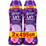 LENOR – PERLES PARFUMÉES POUR LE LINGE – LOT DE 2 × 495 GR