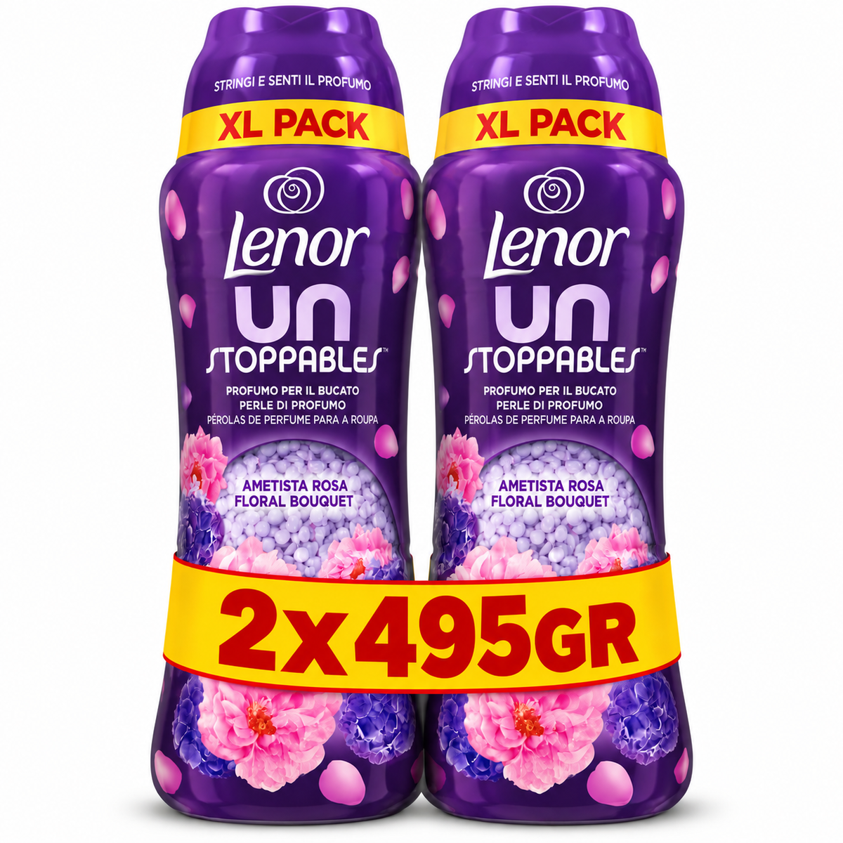 LENOR – PERLES PARFUMÉES POUR LE LINGE – LOT DE 2 × 495 GR