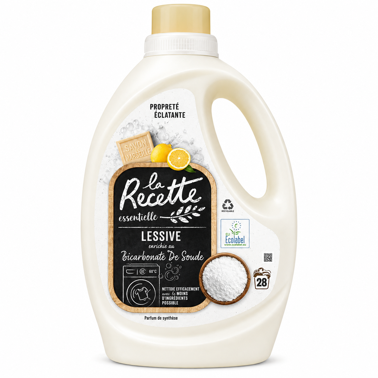 LA RECETTE ESSENTIELLE – LESSIVE AU BICARBONATE DE SOUDE – 28 LAVAGES