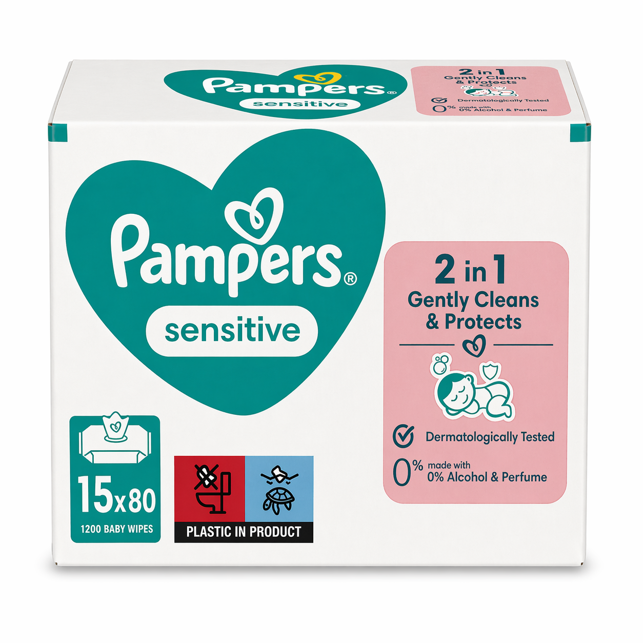 PAMPERS - LINGETTES SENSITIVE 15 x 80 (1200 LINGETTES)