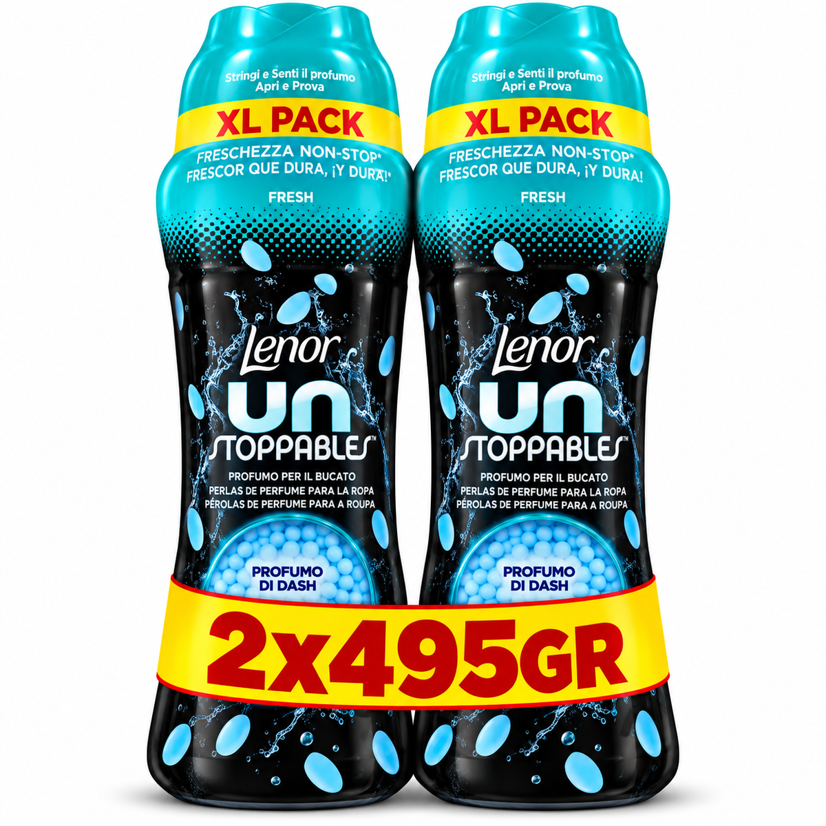 LENOR – PERLES PARFUMÉES POUR LE LINGE – LOT DE 2 × 495 GR
