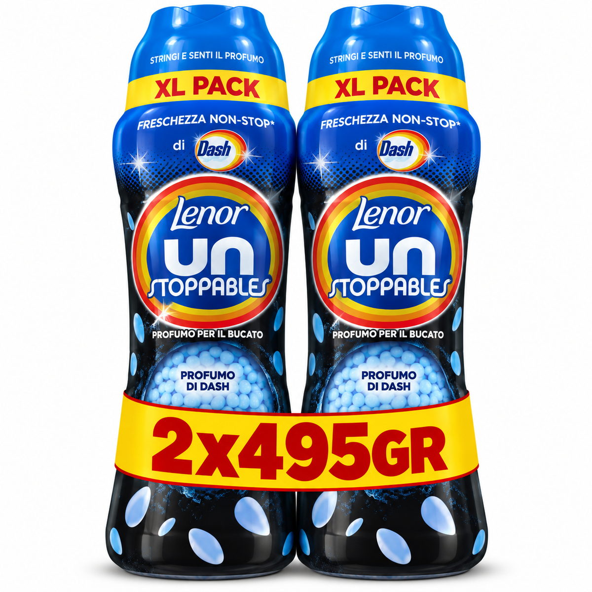 LENOR – PERLES PARFUMÉES POUR LE LINGE – LOT DE 2 × 495 GR