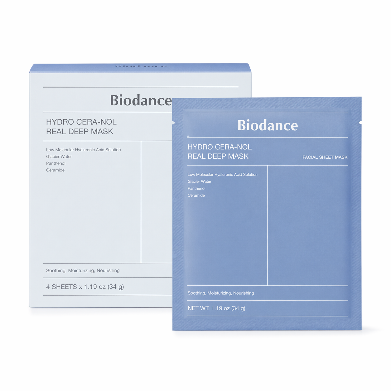 BIODANCE - HYDRO CERA-NOL REAL DEEP MASK - 4 MASQUES (34G)