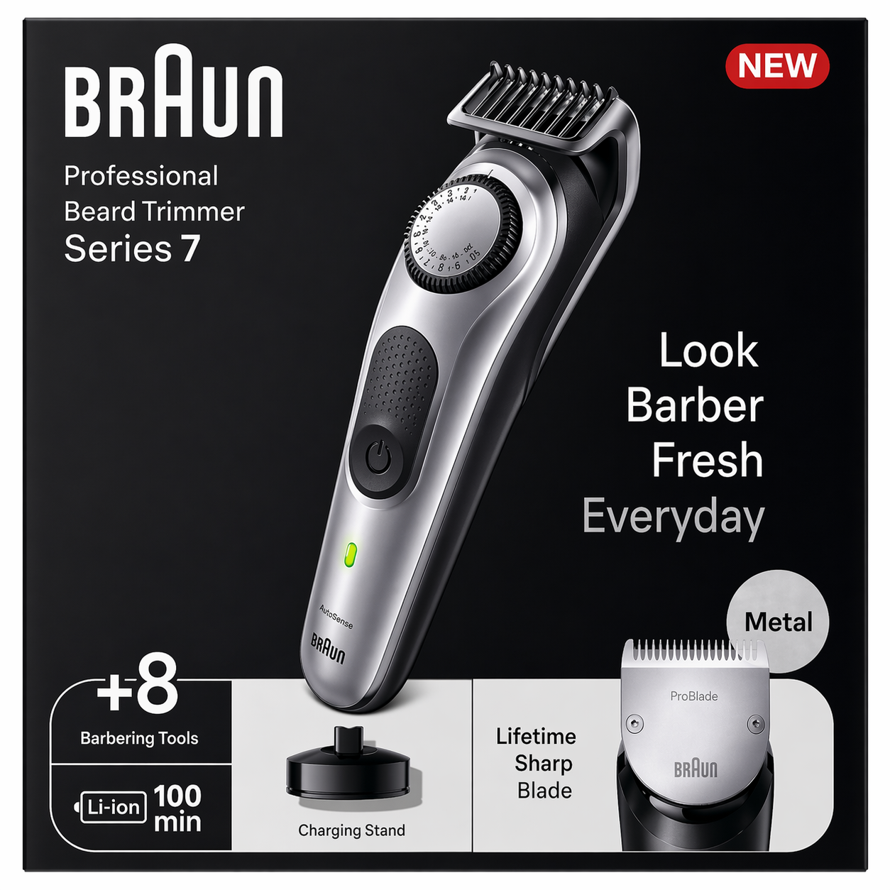 BRAUN - TONDEUSE À BARBE SERIES 7 - +8 ACCESSOIRES