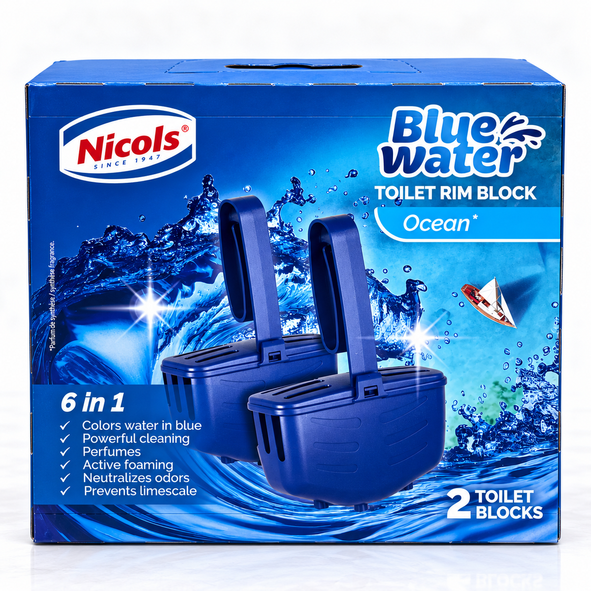 Nicols Blue Water Blocs WC Ocean 6-en-1 – Pack de 2