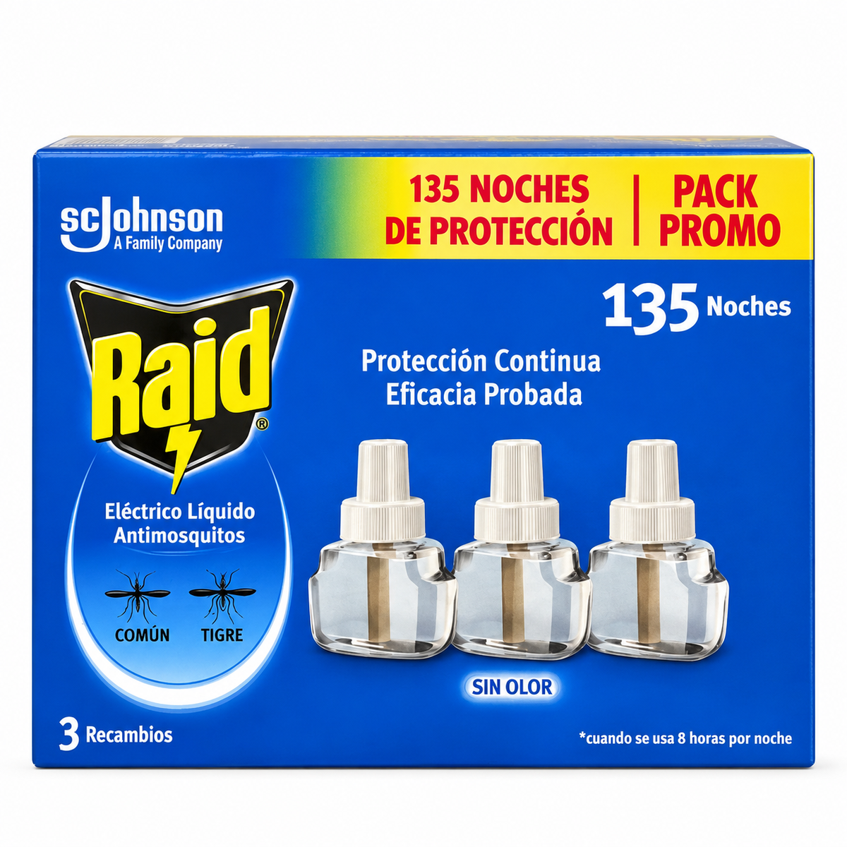Raid Recharge Électrique Anti-Moustiques – 1 Pack de 3 Recharges