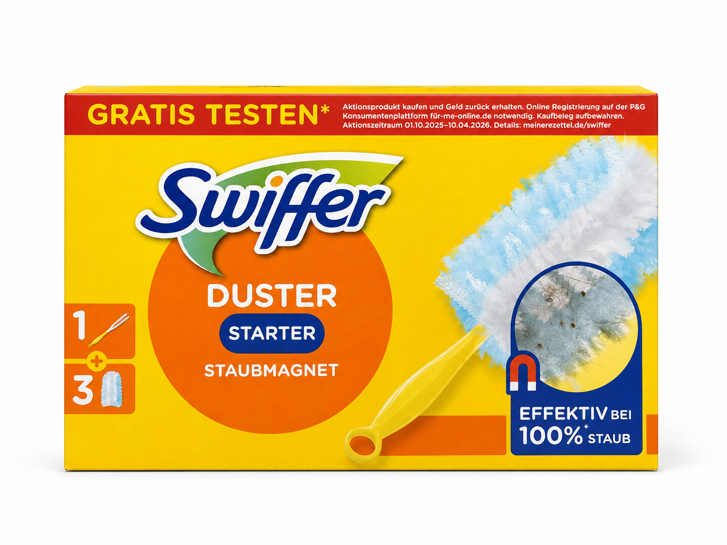 SWIFFER DUSTER STARTER – KIT PLUMEAU ATTRAPE-POUSSIÈRE – 1 MANCHE + 3 RECHARGES