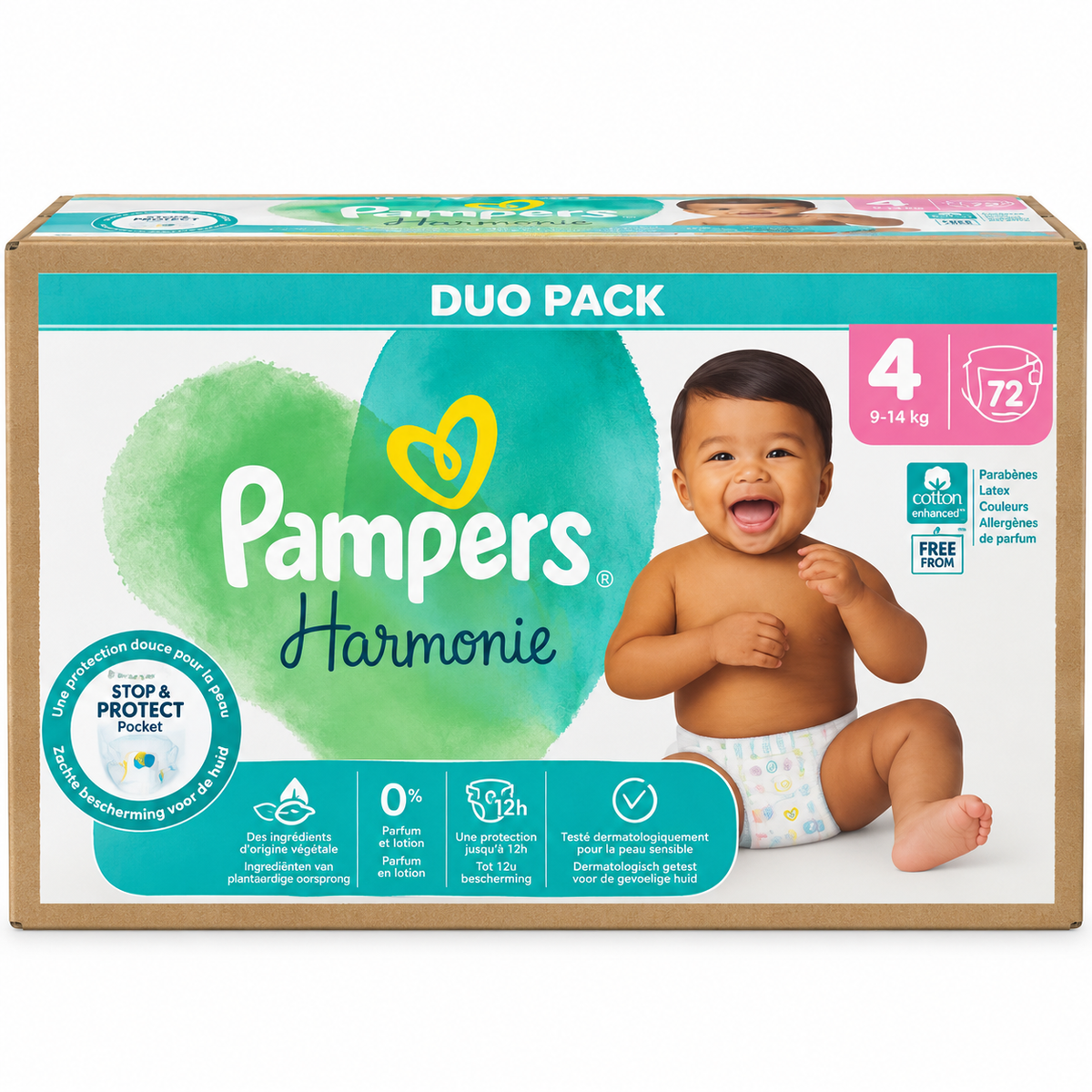 Pampers Harmonie Taille 4 – Duo Pack 72 Couches