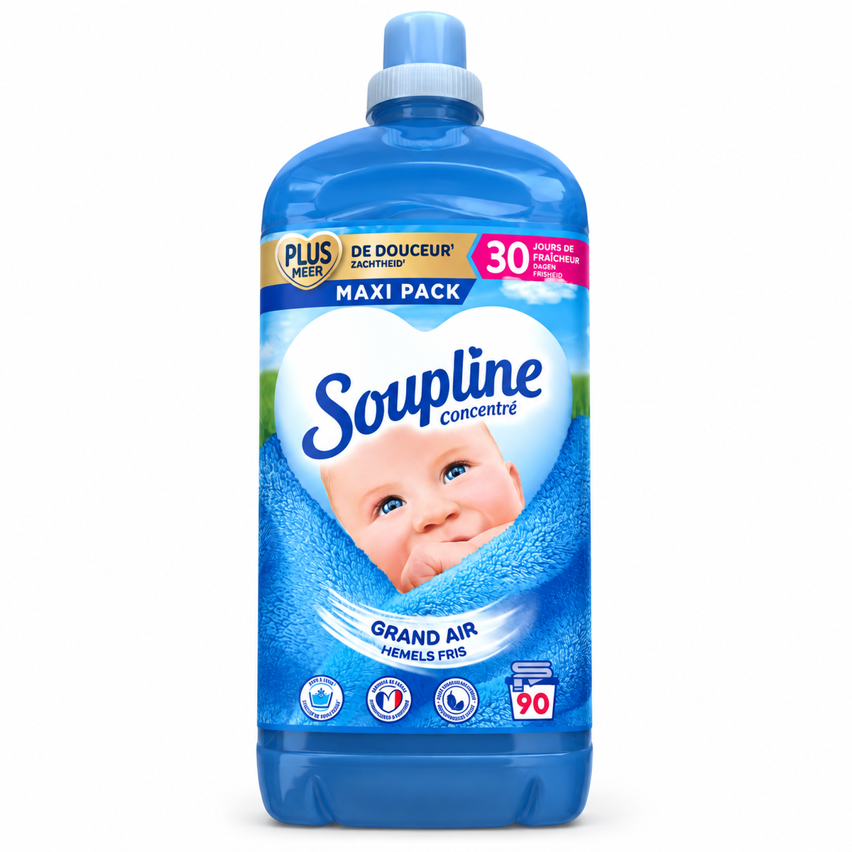 29. SOUPLINE CONCENTRÉ – ADOUCISSANT GRAND AIR – 1,8 L – 90 LAVAGES
