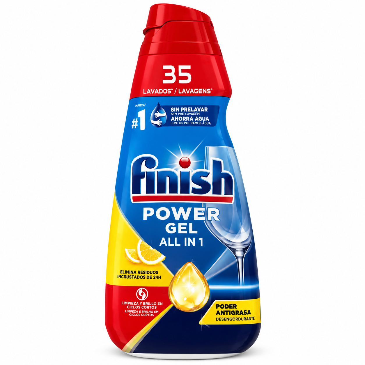 FINISH - GEL LAVE-VAISSELLE POWER GEL ALL IN 1 - 35 LAVAGES
