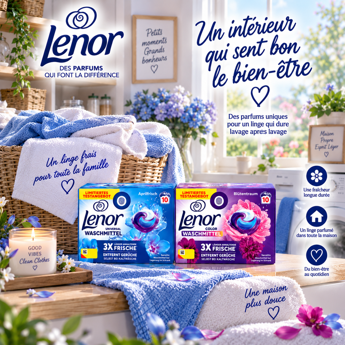 LENOR – CAPSULES DE LESSIVE  4 × 10 PODS