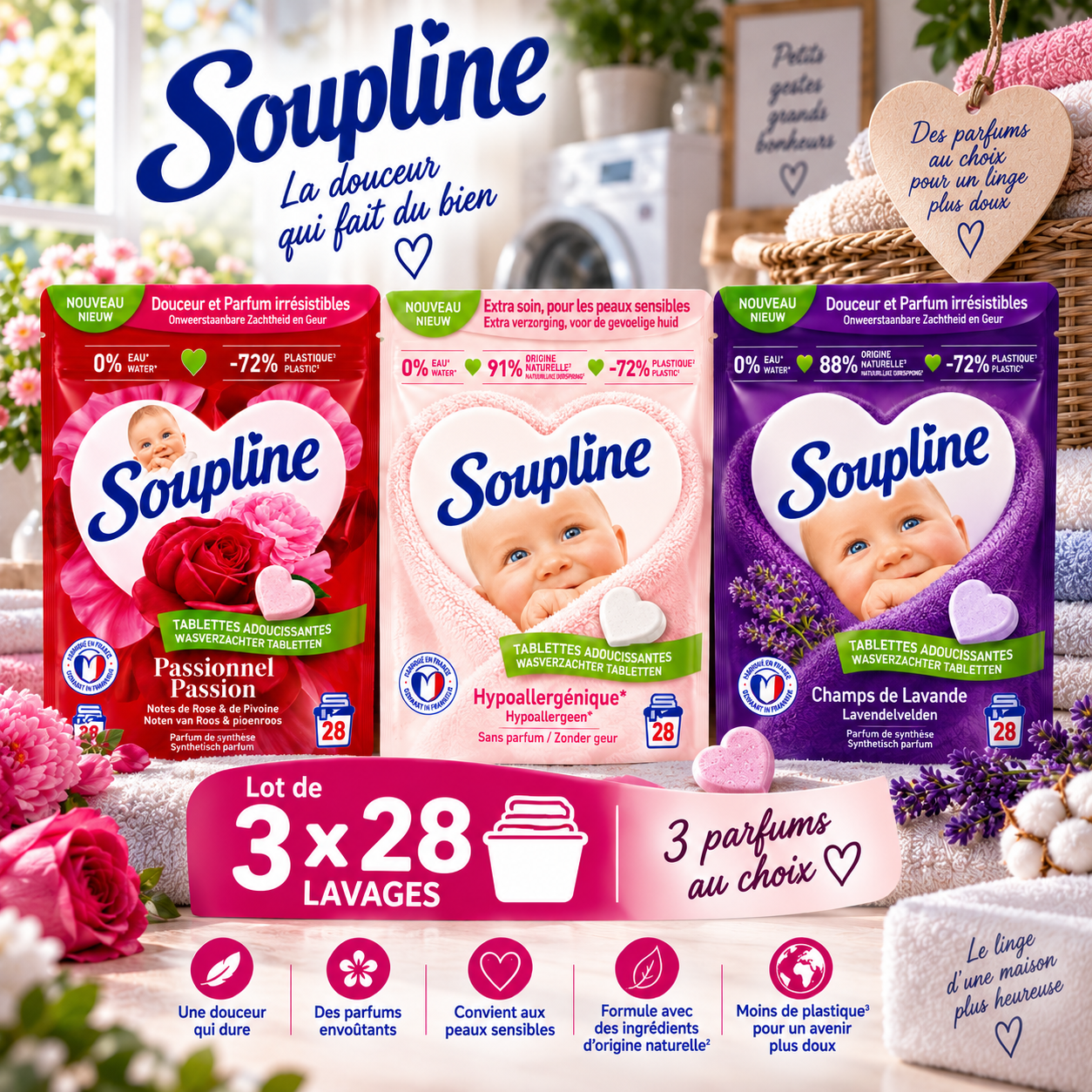 SOUPLINE – TABLETTES ADOUCISSANTES – 3x28 TABLETTES