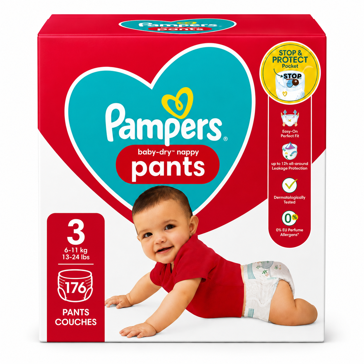 PACK PAMPERS – BABY-DRY NAPPY PANTS TAILLE 3 176 COUCHES-CULOTTES