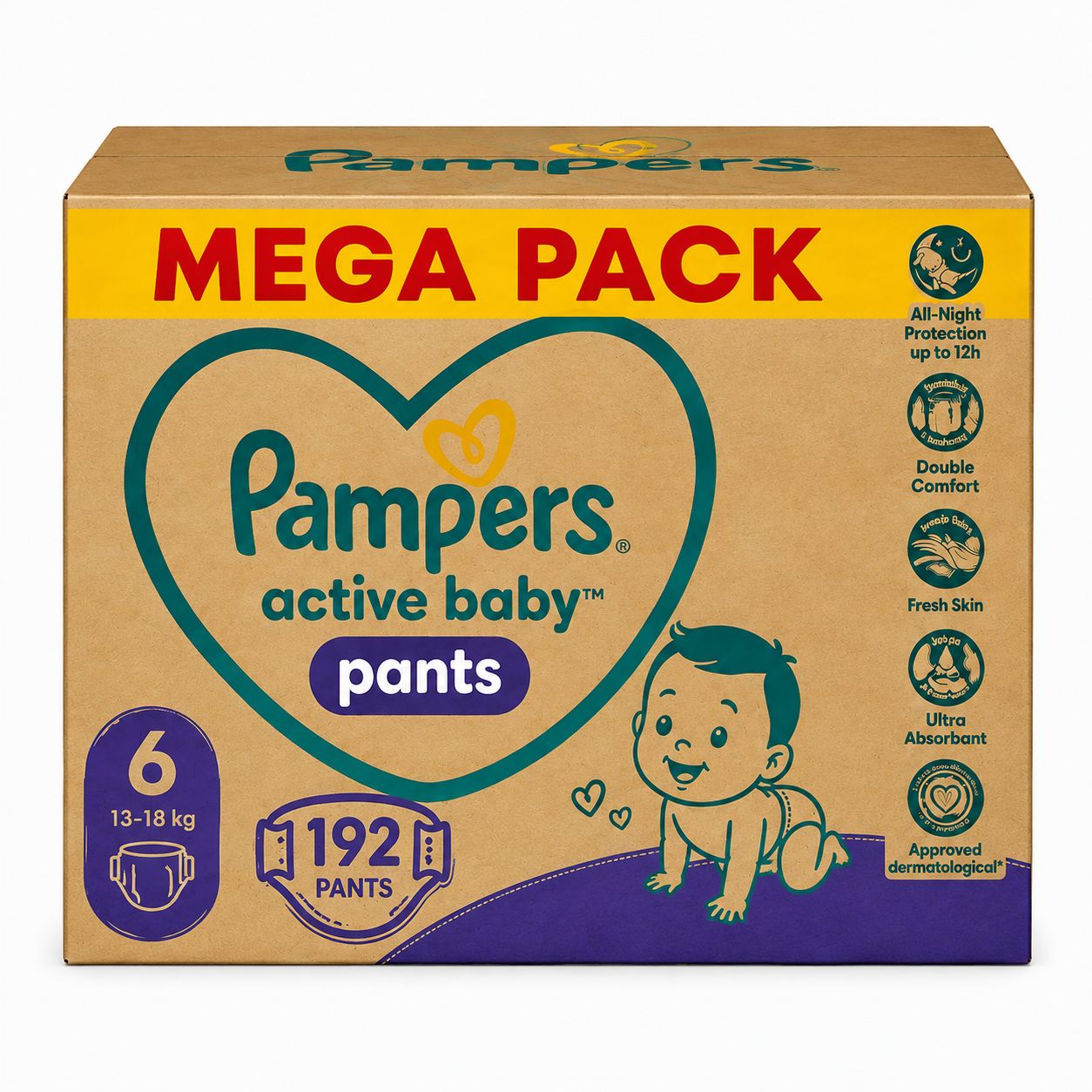 PACK PAMPERS – ACTIVE BABY PANTS TAILLE 6 192 COUCHES-CULOTTES