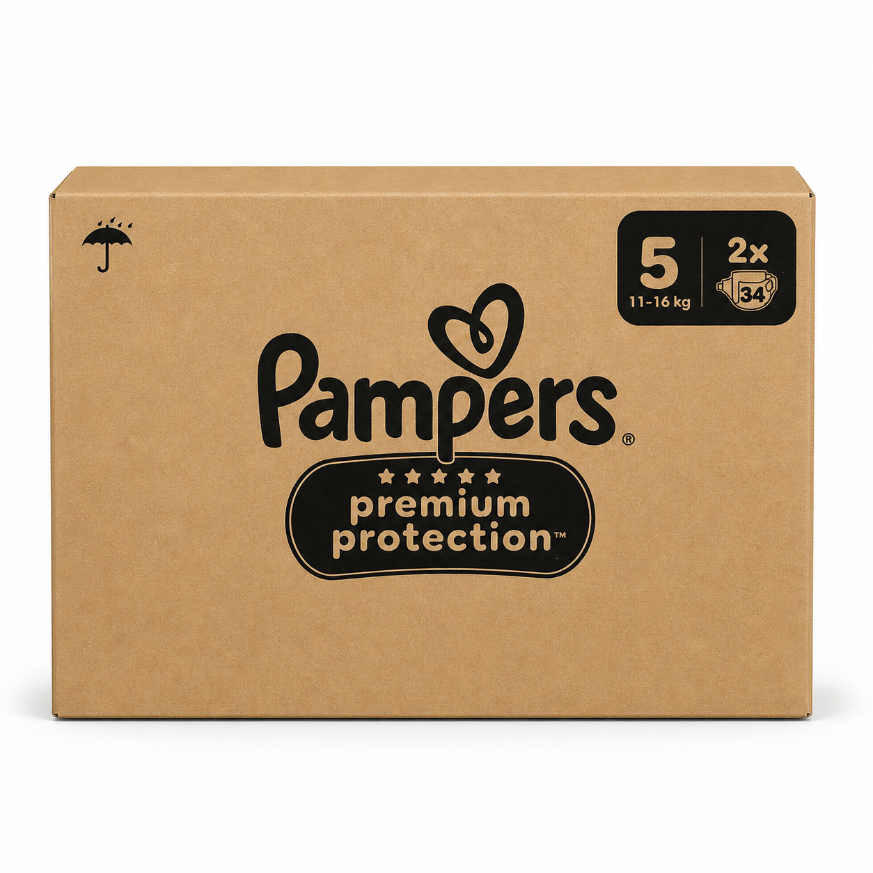 PAMPERS PREMIUM PROTECTION – TAILLE 5 (11–16 KG) – LOT DE 2 × 34, SOIT 68 COUCHES