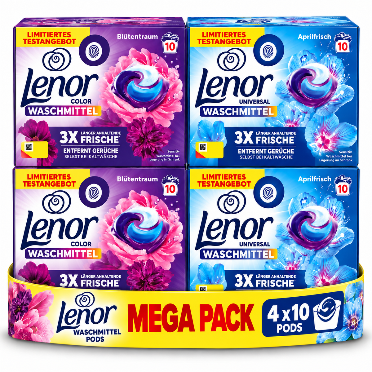 LENOR – CAPSULES DE LESSIVE  4 × 10 PODS