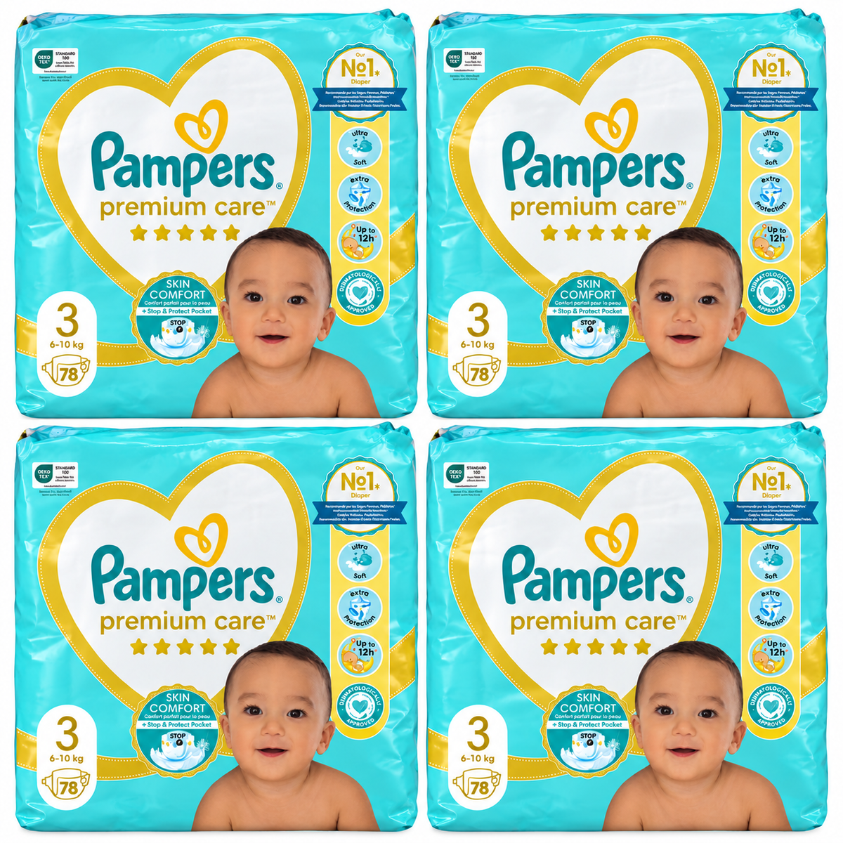 PAMPERS PREMIUM CARE – TAILLE 3 (6–10 KG) – 78 COUCHES