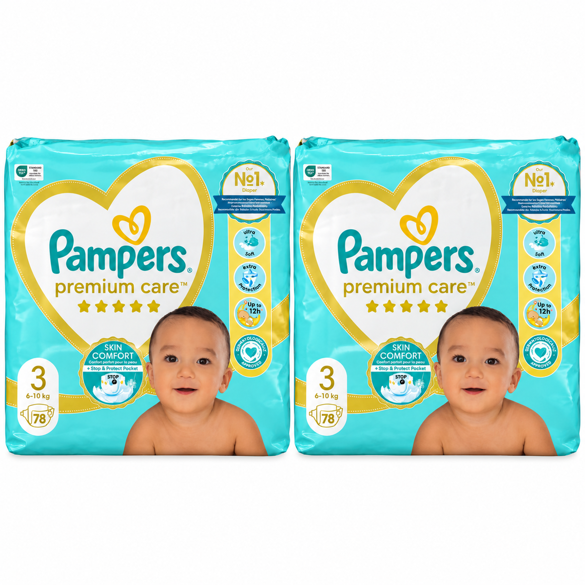 PAMPERS PREMIUM CARE – TAILLE 3 (6–10 KG) – 78 COUCHES