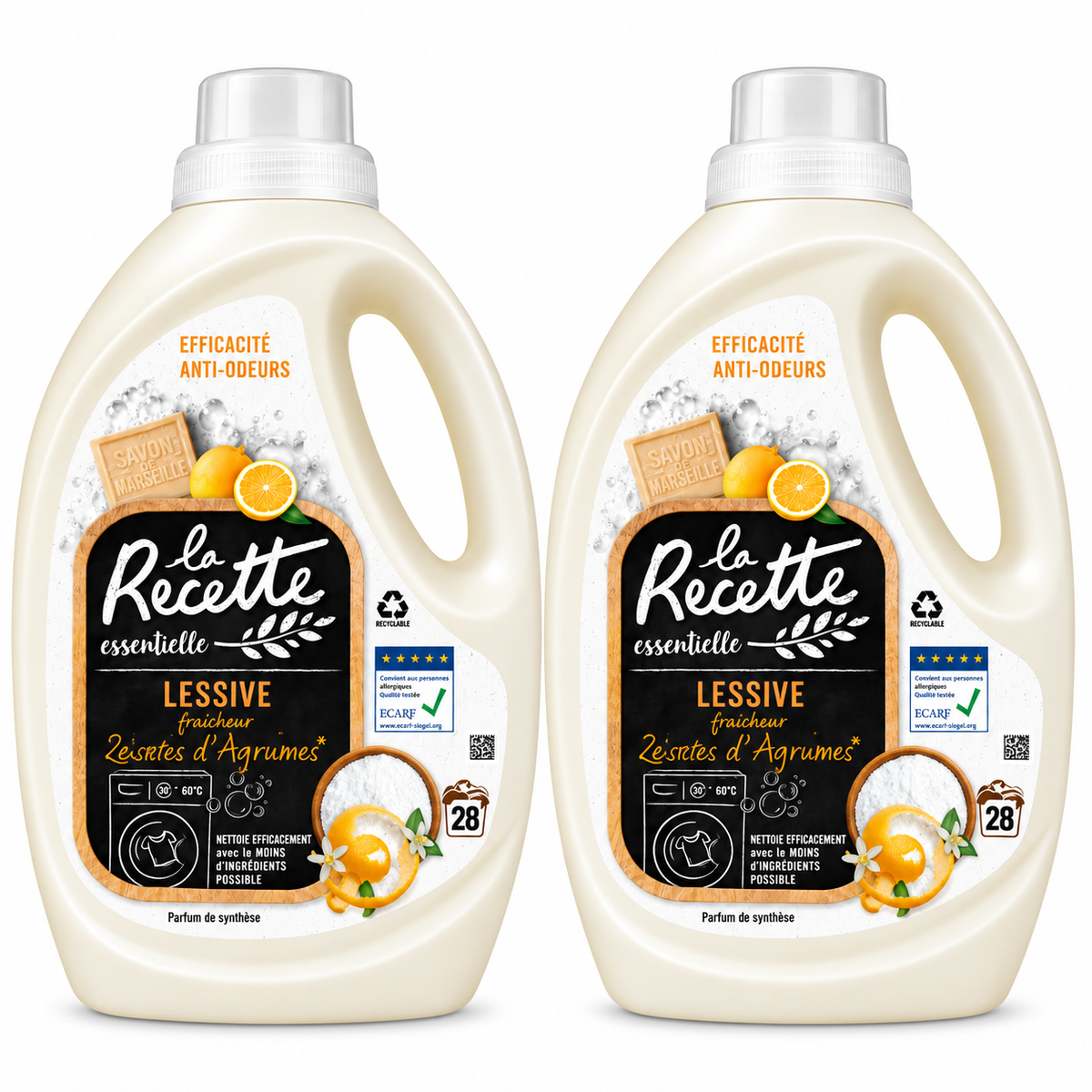 LA RECETTE ESSENTIELLE LESSIVE ZESTES D’AGRUMES – 28 LAVAGES