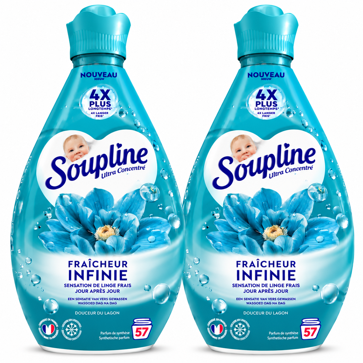 SOUPLINE ULTRA CONCENTRÉ – FRAÎCHEUR INFINIE DOUCEUR DU LAGON – 57 LAVAGES