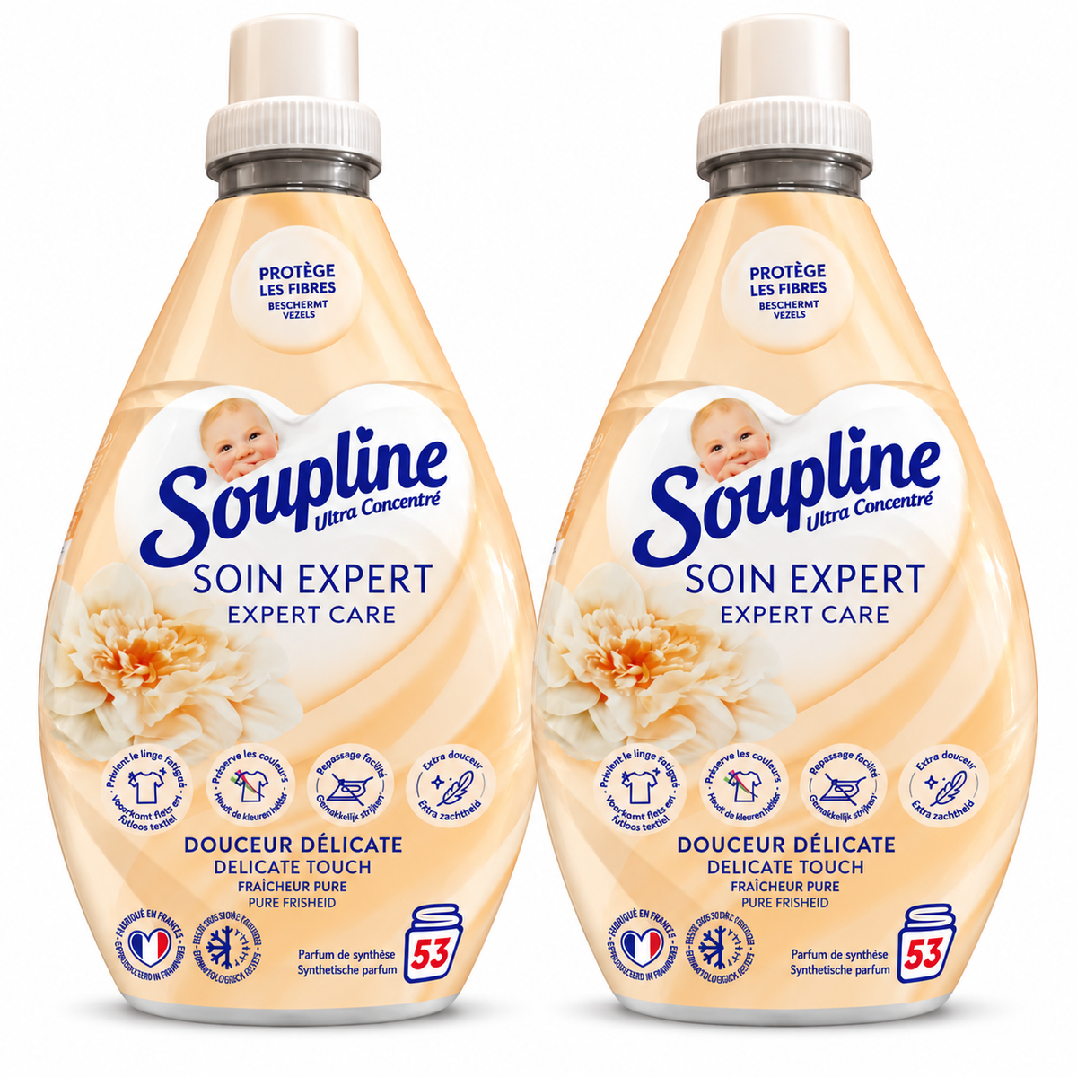 SOUPLINE ULTRA CONCENTRÉ SOIN EXPERT – DOUCEUR DÉLICATE – 53 LAVAGES