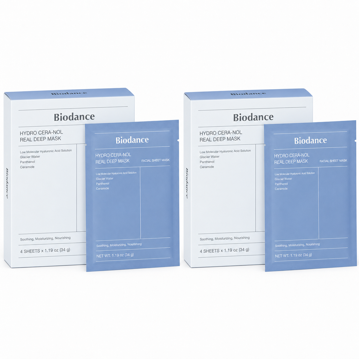 BIODANCE - HYDRO CERA-NOL REAL DEEP MASK - 4 MASQUES (34G)