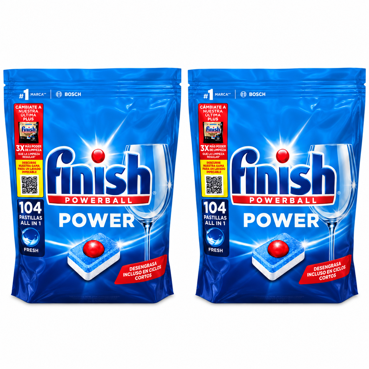 Finish Powerball Power – 104 Pastilles Lave-Vaisselle