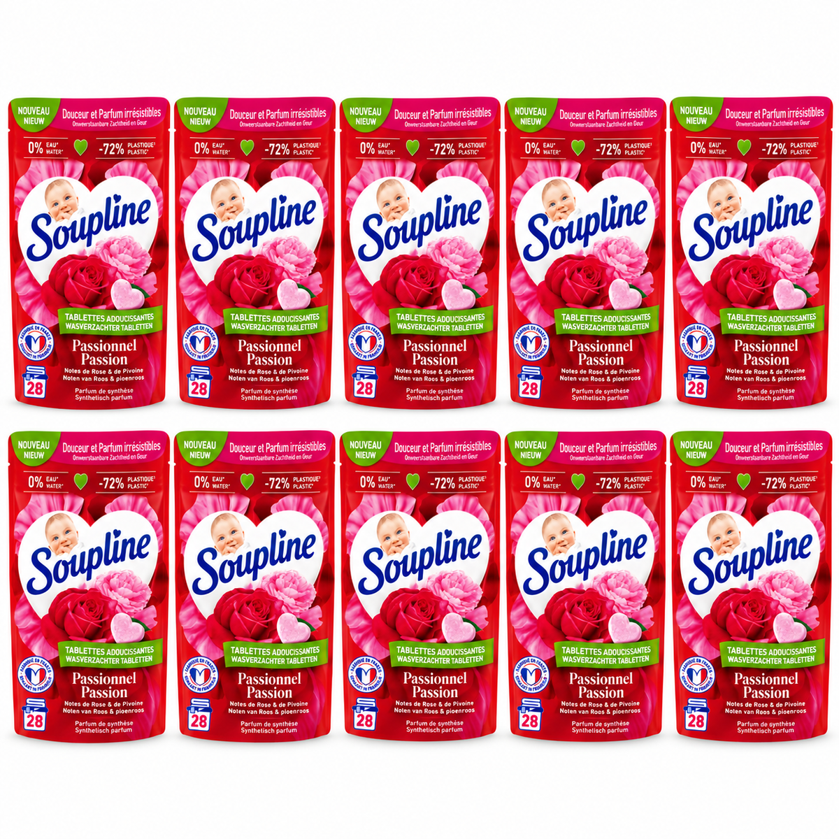 SOUPLINE TABLETTES ADOUCISSANTES PASSIONNEL – ROSE & PIVOINE – 28 TABLETTES
