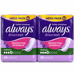 ALWAYS DISCREET – NORMAL – 30 SERVIETTES POUR FUITES URINAIRES