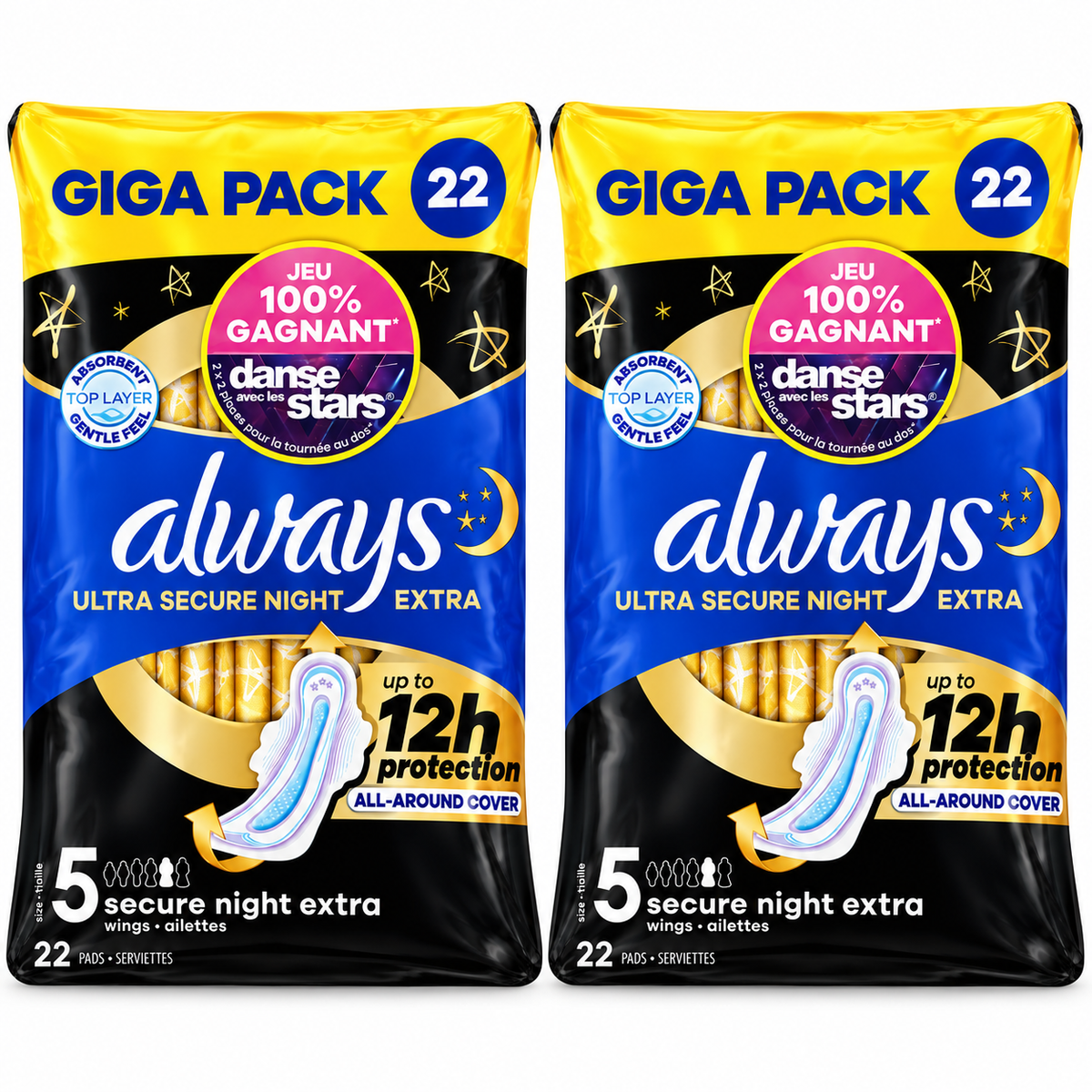 Always Ultra Secure Night Extra Taille 5 – 22 Serviettes