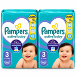 PAMPERS ACTIVE BABY – TAILLE 3 – 90 COUCHES – 6 À 10 KG