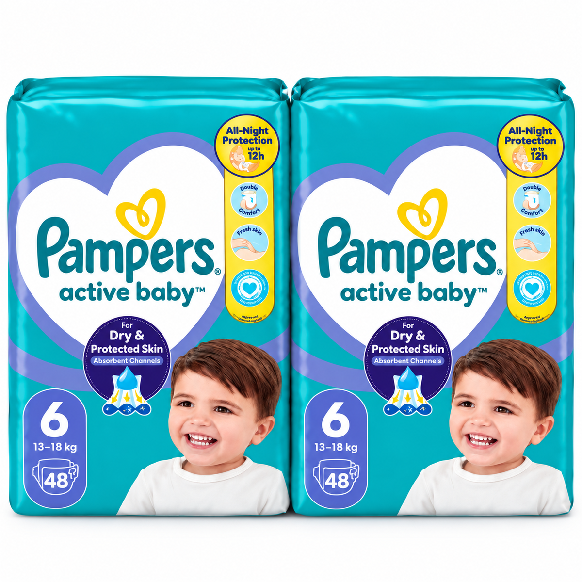 PAMPERS ACTIVE BABY PANTS – TAILLE 6 – 48 CULOTTES – 13 À 18 KG