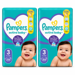 PAMPERS ACTIVE BABY – TAILLE 3 (6–10 KG) – 54 COUCHES