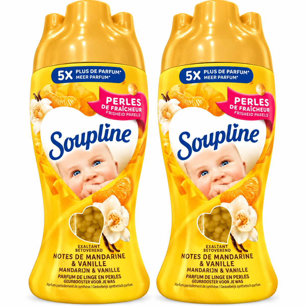 SOUPLINE PERLES DE FRAÎCHEUR – MANDARINE ET VANILLE  - PARFUM POUR LE LINGE – 230GR