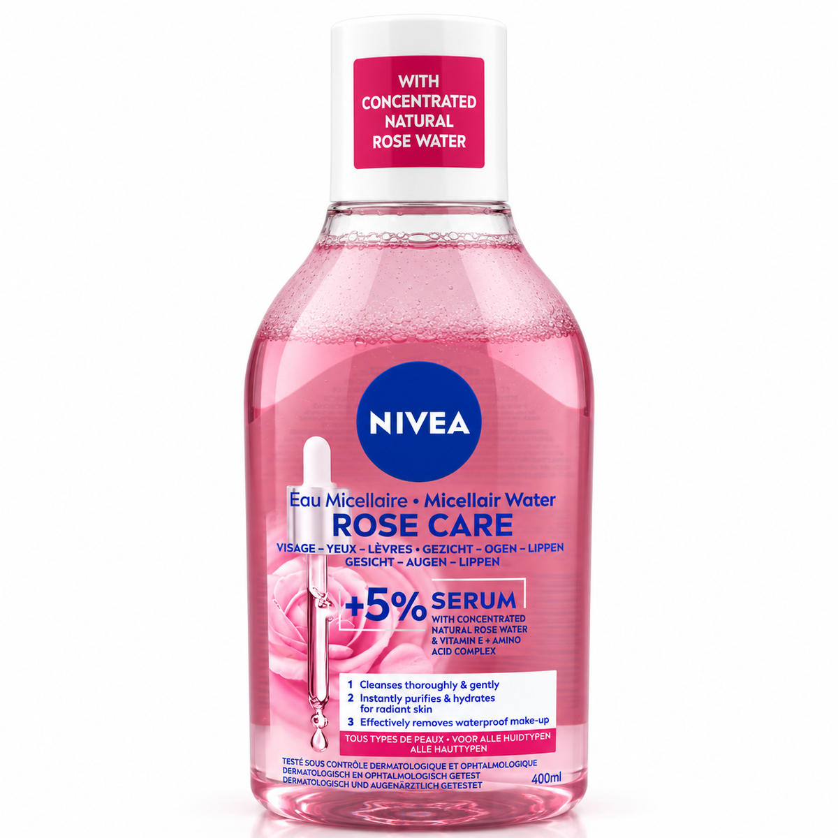 Nivea Rose Care Eau Micellaire + 5% Sérum – 400 ml