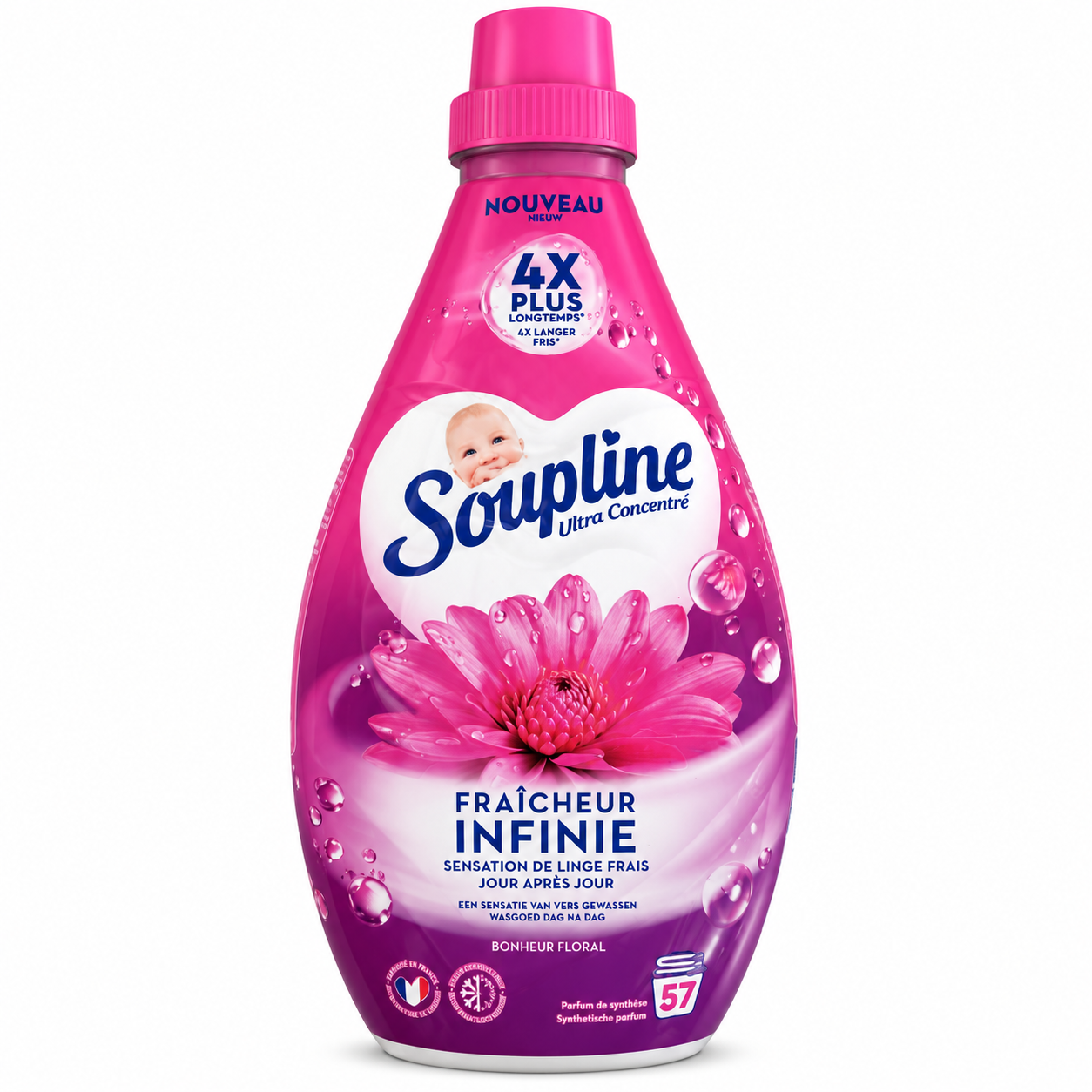 SOUPLINE ULTRA CONCENTRÉ – FRAÎCHEUR INFINIE BONHEUR FLORAL – 57 LAVAGES