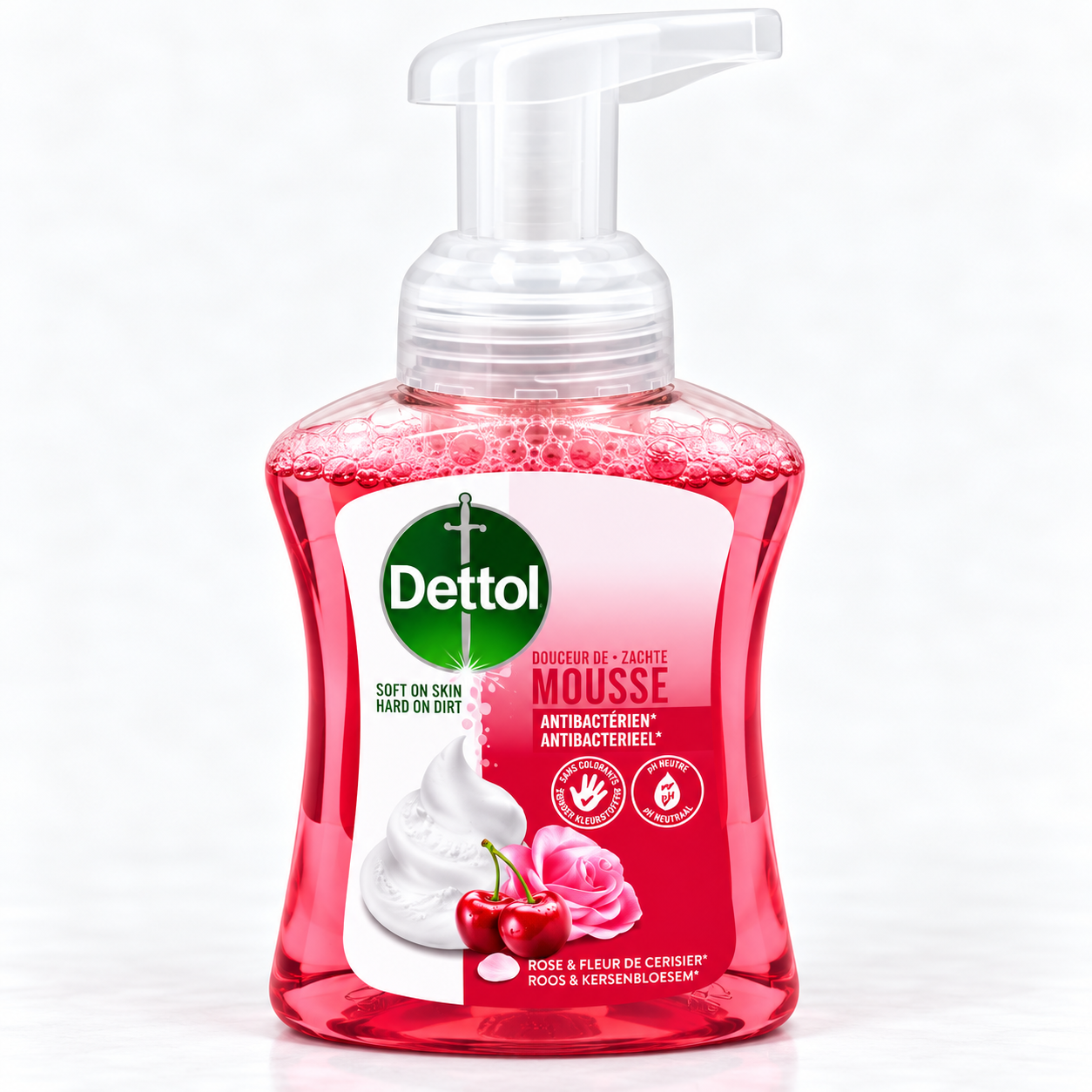 Dettol Mousse Lavante Antibactérienne Rose & Fleur de Cerisier