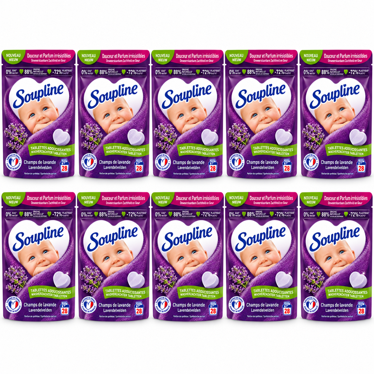 SOUPLINE TABLETTES ADOUCISSANTES – CHAMPS DE LAVANDE – 28 TABLETTES