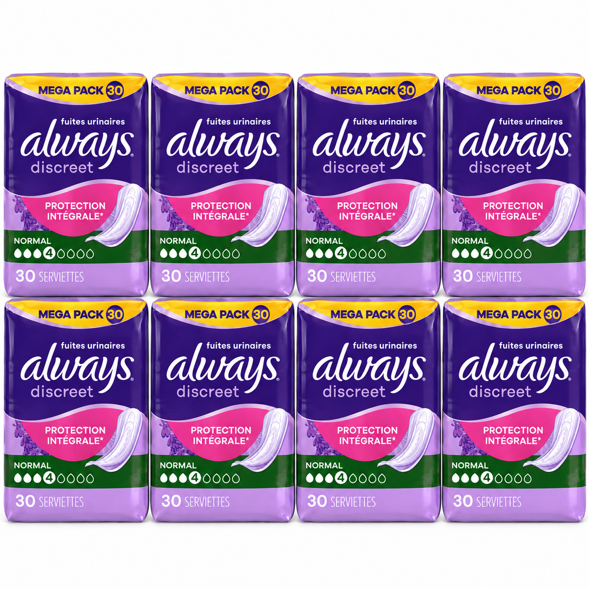 ALWAYS DISCREET – NORMAL – 30 SERVIETTES POUR FUITES URINAIRES