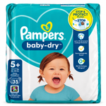PAMPERS BABY-DRY – TAILLE 5+ (12–17 KG) – 35 COUCHES