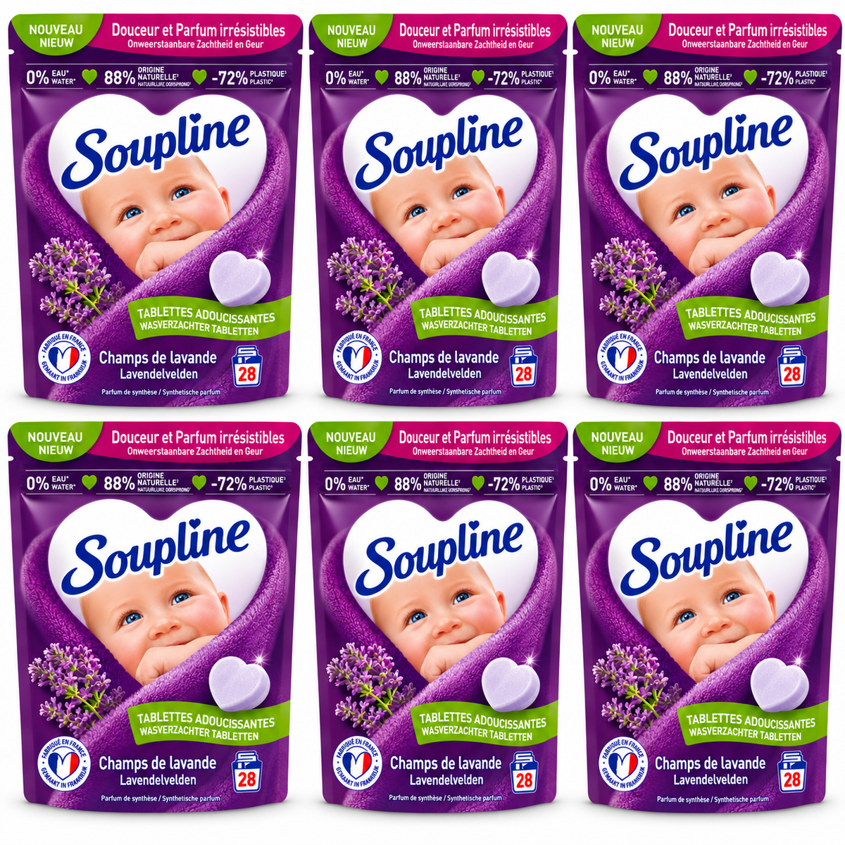 SOUPLINE TABLETTES ADOUCISSANTES – CHAMPS DE LAVANDE – 28 TABLETTES
