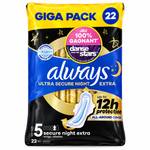 Always Ultra Secure Night Extra Taille 5 – 22 Serviettes