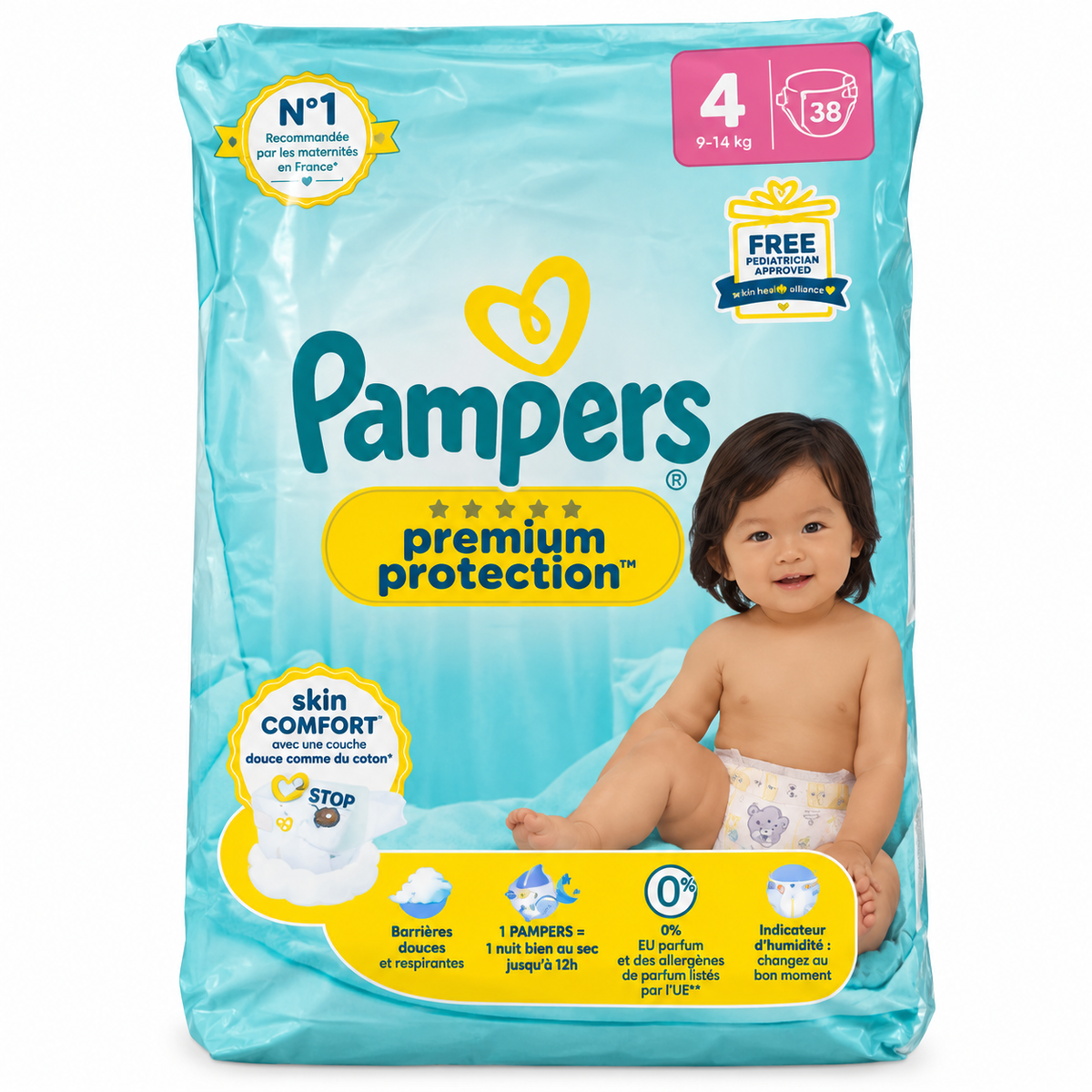 Pampers Premium Protection Taille 4 – 38 Couches
