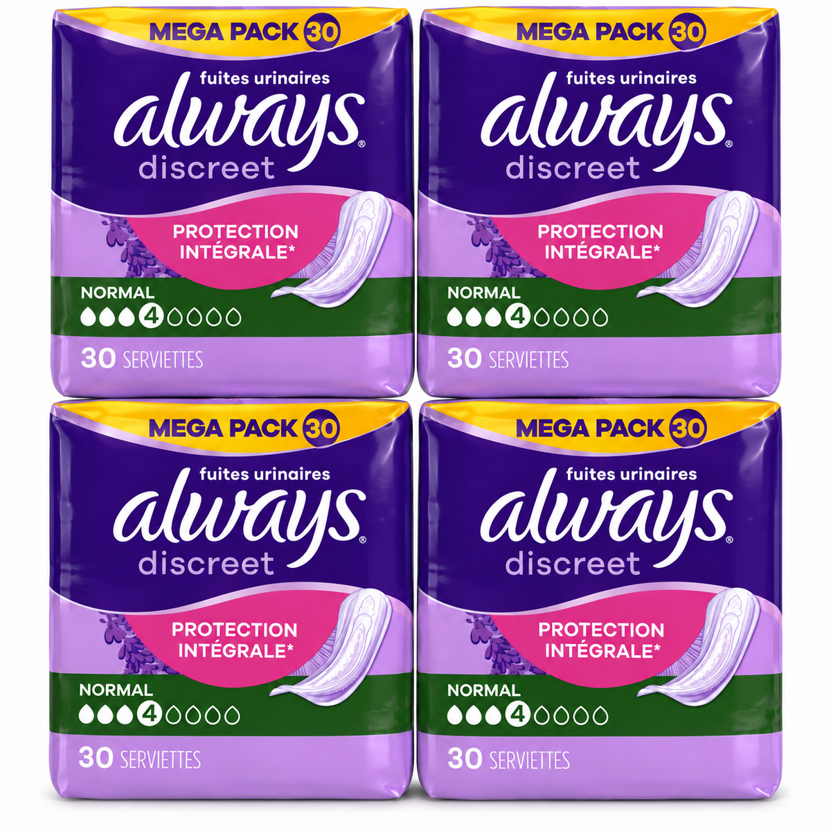 ALWAYS DISCREET – NORMAL – 30 SERVIETTES POUR FUITES URINAIRES