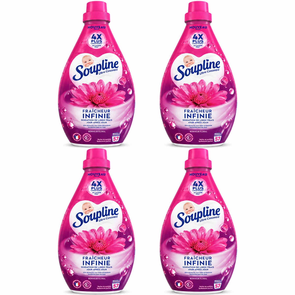 SOUPLINE ULTRA CONCENTRÉ – FRAÎCHEUR INFINIE BONHEUR FLORAL – 57 LAVAGES