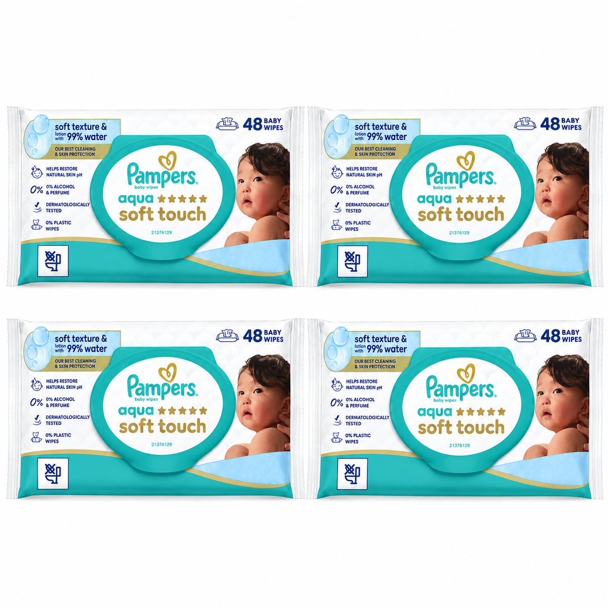 PAMPERS AQUA SOFT TOUCH – 48 LINGETTES BÉBÉ