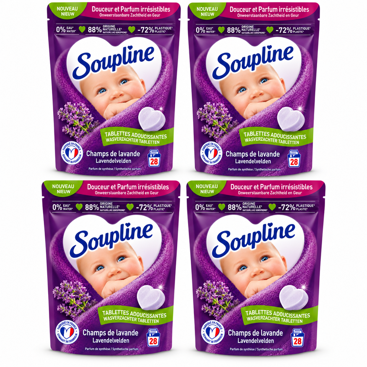 SOUPLINE TABLETTES ADOUCISSANTES – CHAMPS DE LAVANDE – 28 TABLETTES