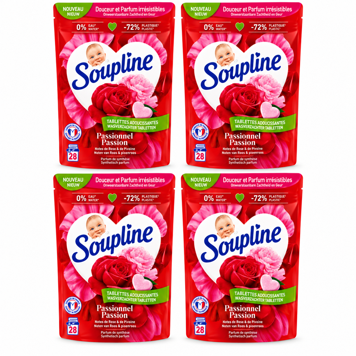 SOUPLINE TABLETTES ADOUCISSANTES PASSIONNEL – ROSE & PIVOINE – 28 TABLETTES