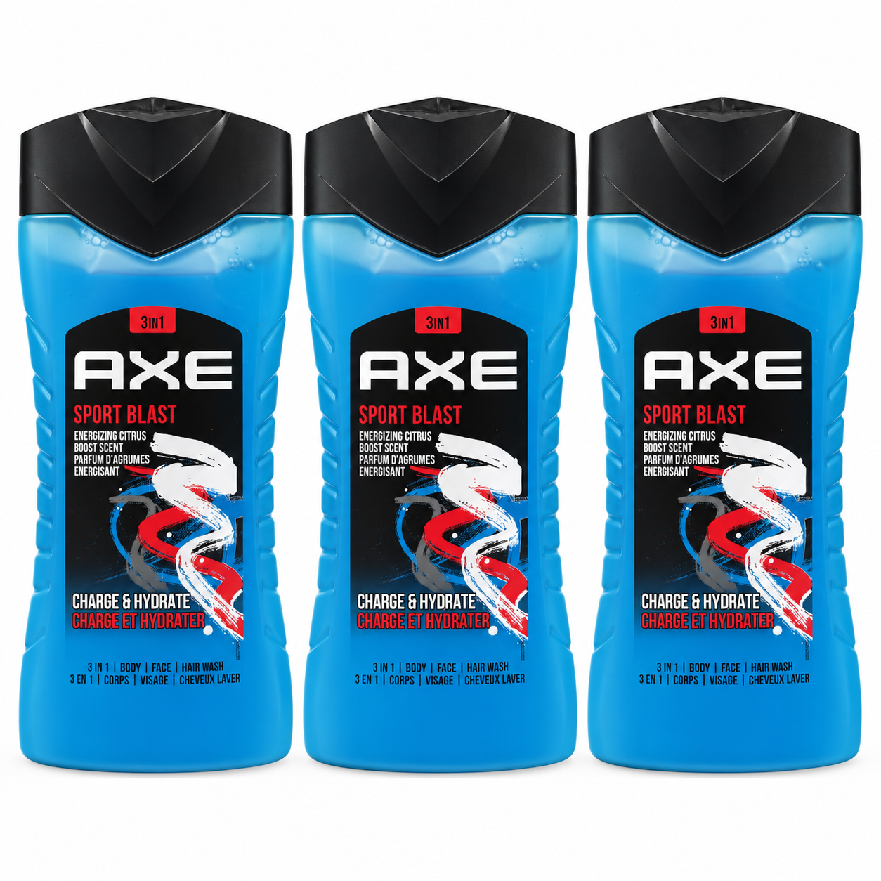 gel douche axe lot de 3